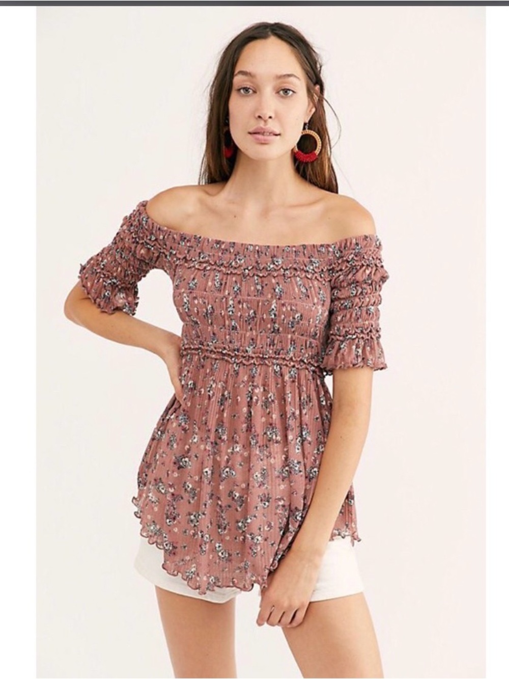 FREE PEOPLE | “Smock it to Me” Floral Mini-Dress/Blouse | S | Like-New